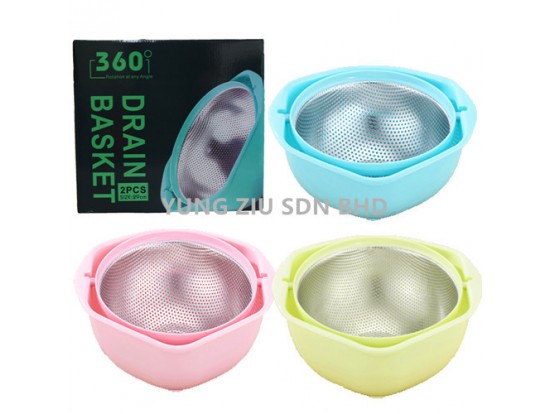 (1SET)29CM 360 ROTATION DRAIN BASKET